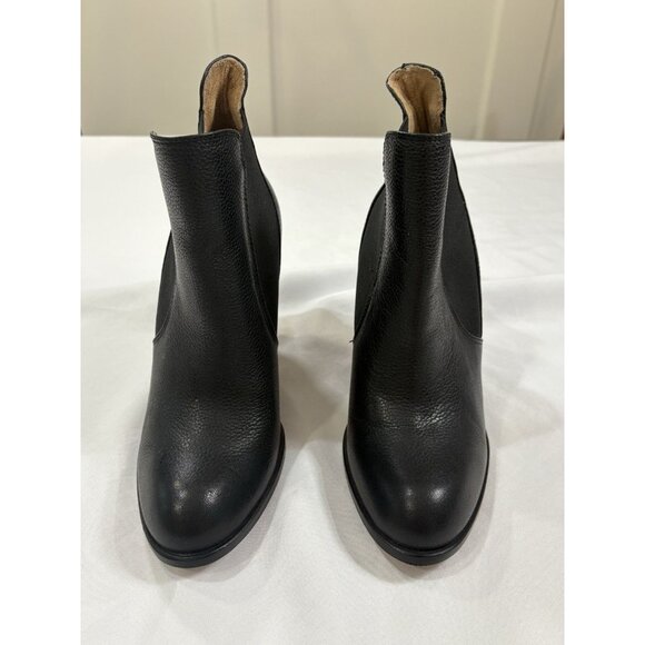 Corso Como Wedge Heel Booties Womens Size 7 Black Leather Ankle Boots - Picture 2 of 8